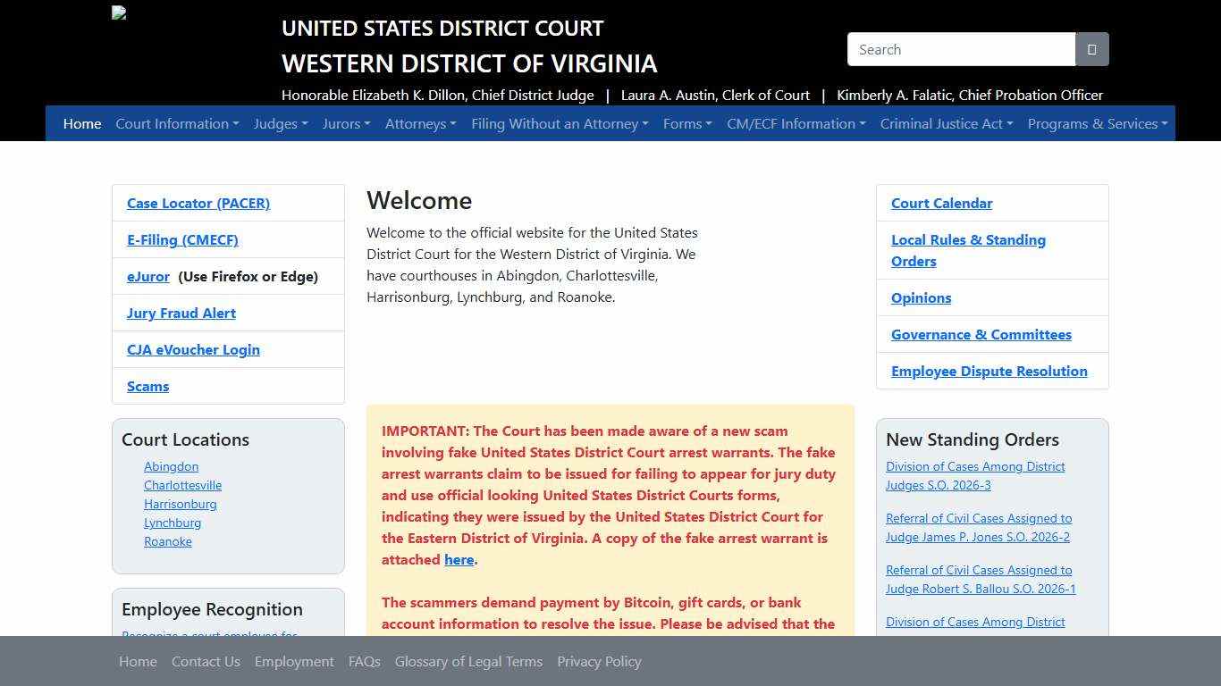 Home - U.S. District Court Western District of Virgina